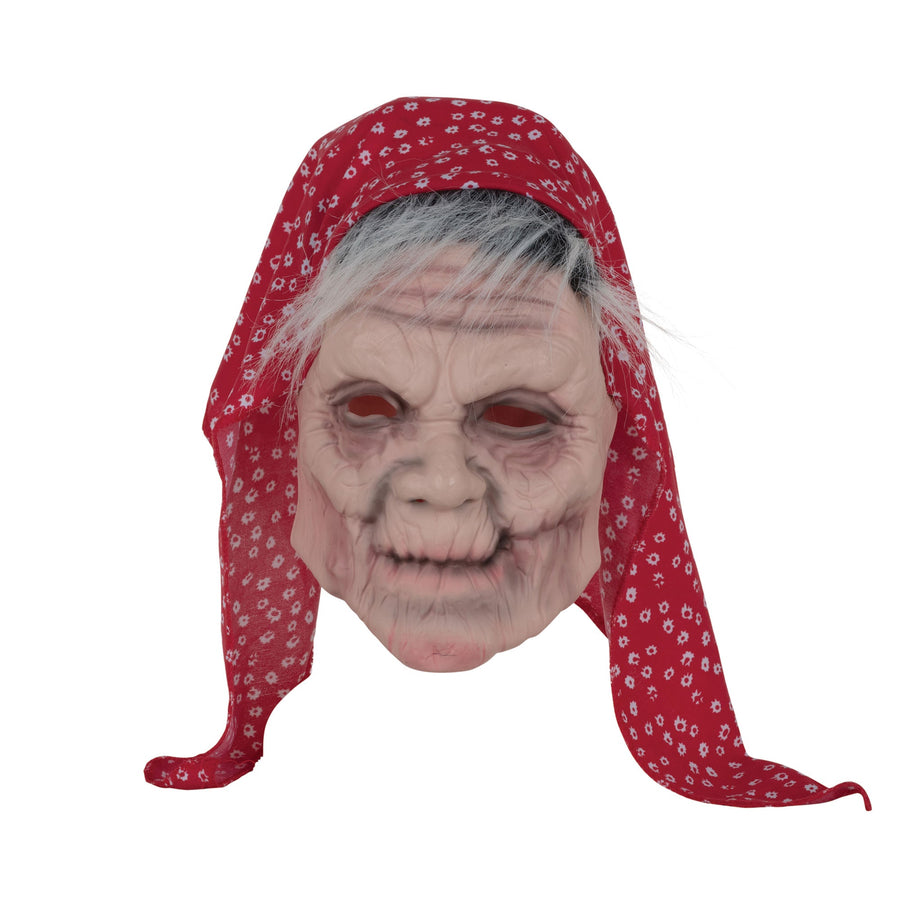 Old Lady Mask With Head Scarf Rubber Masks Unisex_1