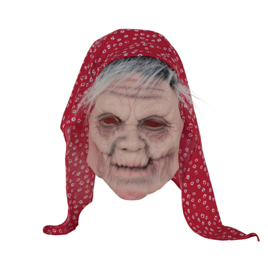Old Lady Mask With Head Scarf Rubber Masks Unisex 1