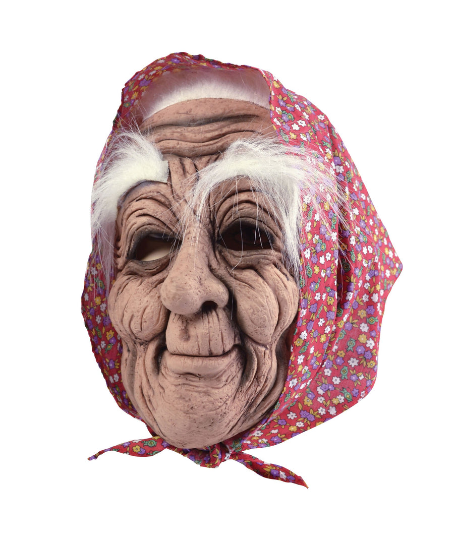 Old Woman with Gypsy Headscarf Rubber Mask_1