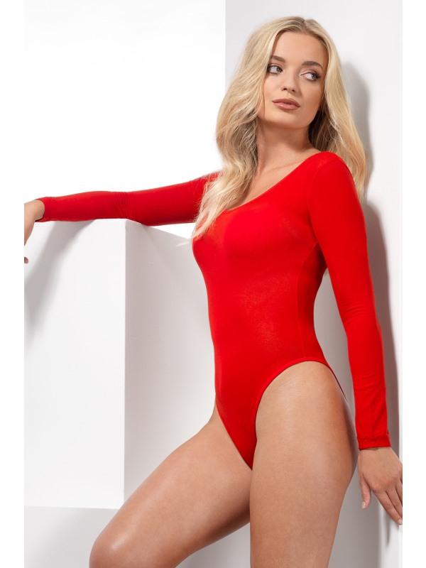 Opaque Bodysuit Adult Red 1