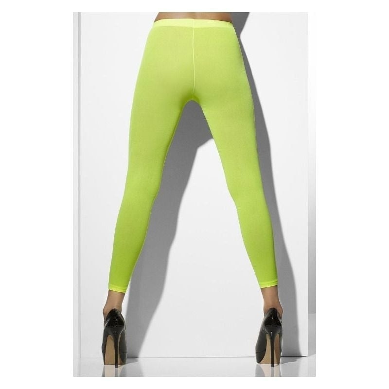 Opaque Footless Tights Neon Green 80s Adult Costume Accessory 1