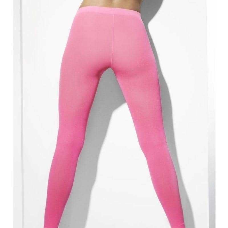 Opaque Footless Tights Adult Neon Pink_1