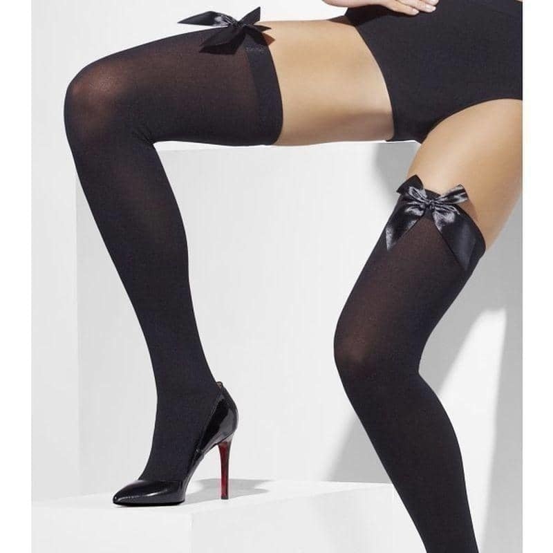 Opaque Hold Ups Adult Black 42752_1