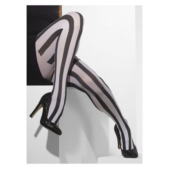 Size Chart Opaque Tights Adult Black White 24549