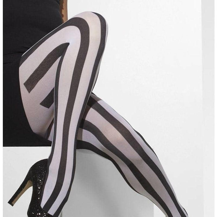Opaque Tights Adult Black White 24549_1