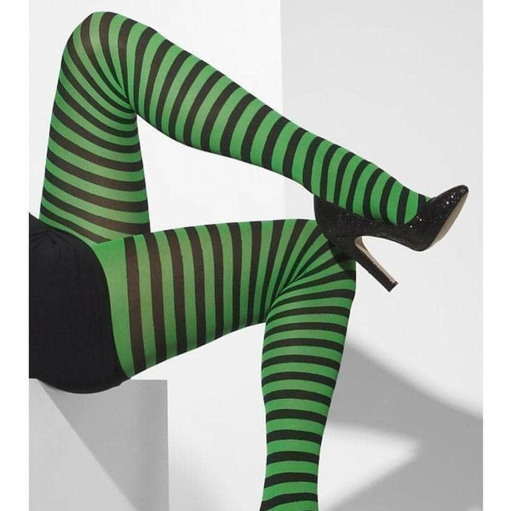 Opaque Tights Adult Green Black_1