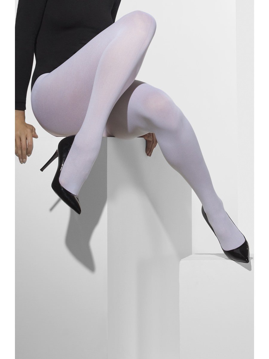Opaque Tights Adult White Costume Accessory