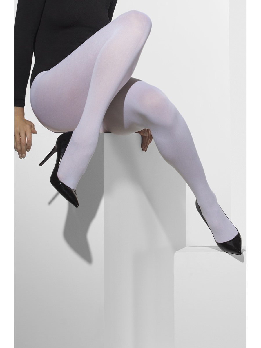 Opaque Tights Adult White Costume Accessory 3