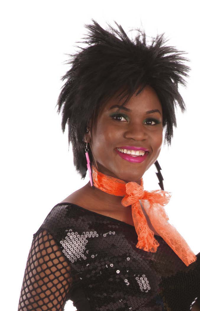 Orange 80s Neon Lace Scarf Costume Accessory 2