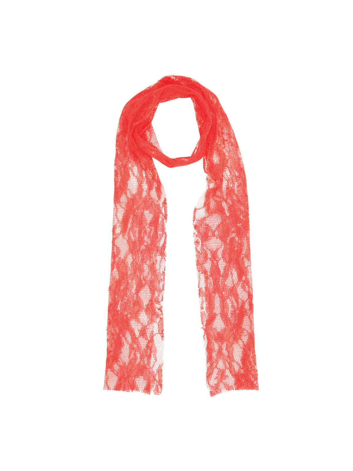 Orange 80s Neon Lace Scarf Costume Accessory 1