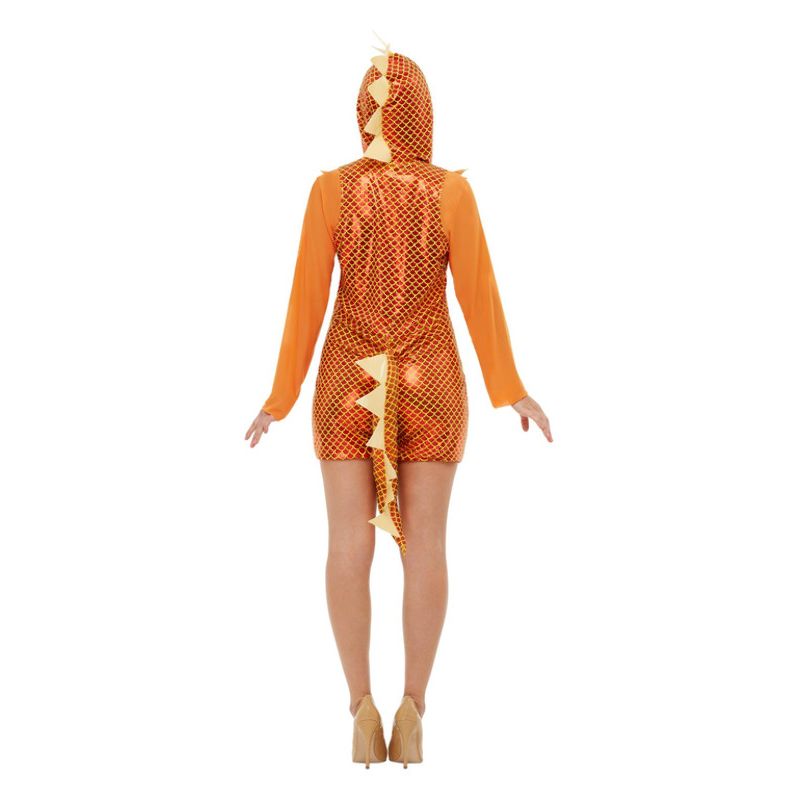 Orange Dragon Costume Adult Hooded Jumpsuit 2