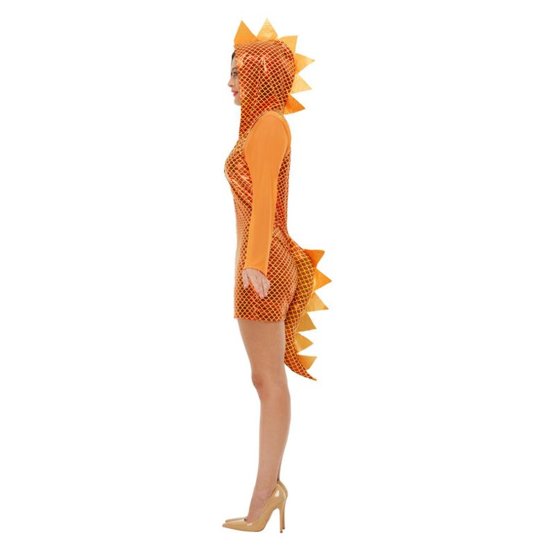 Orange Dragon Costume Adult Hooded Jumpsuit_3