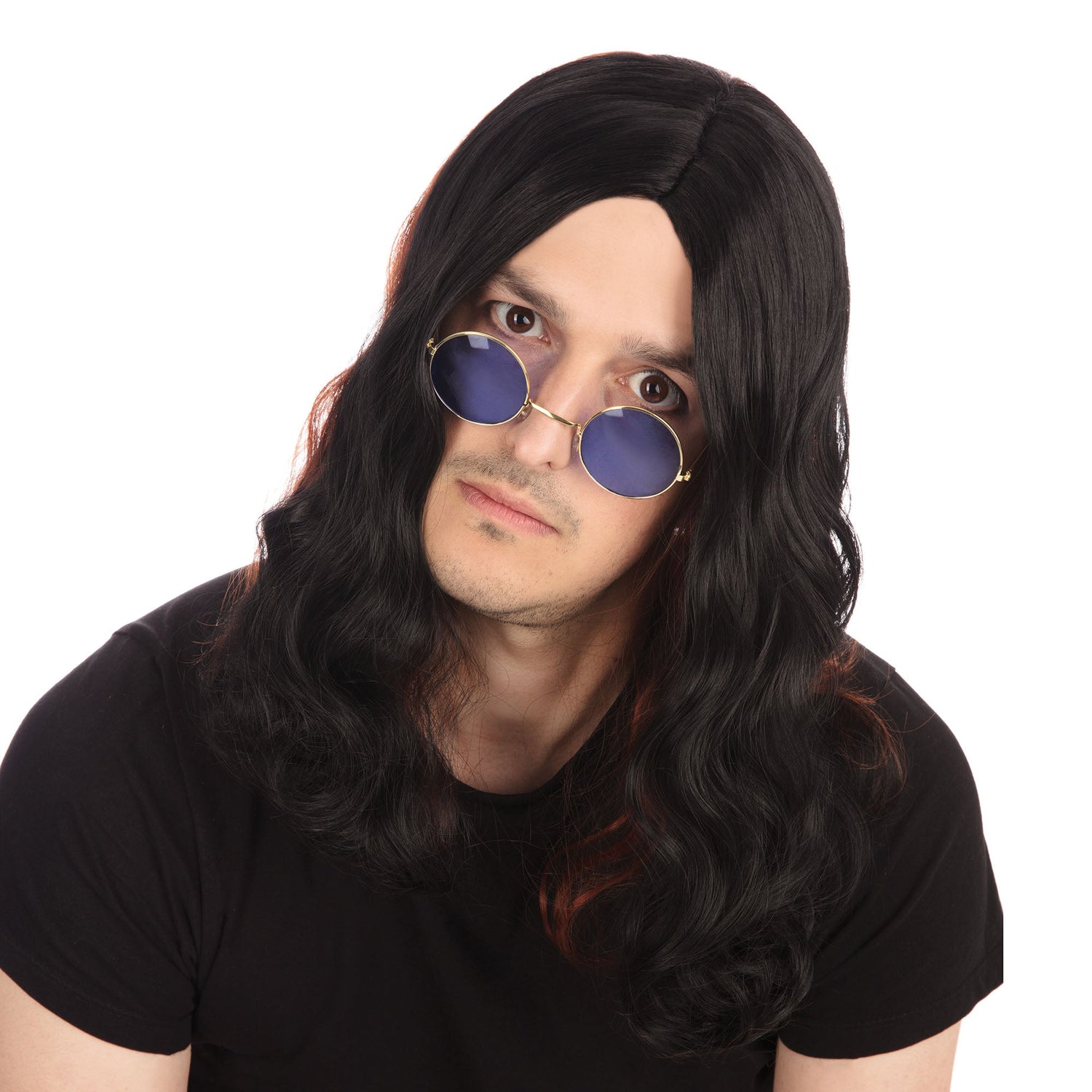 Ozzy Osbourne Wig Black Rocker Hair 1