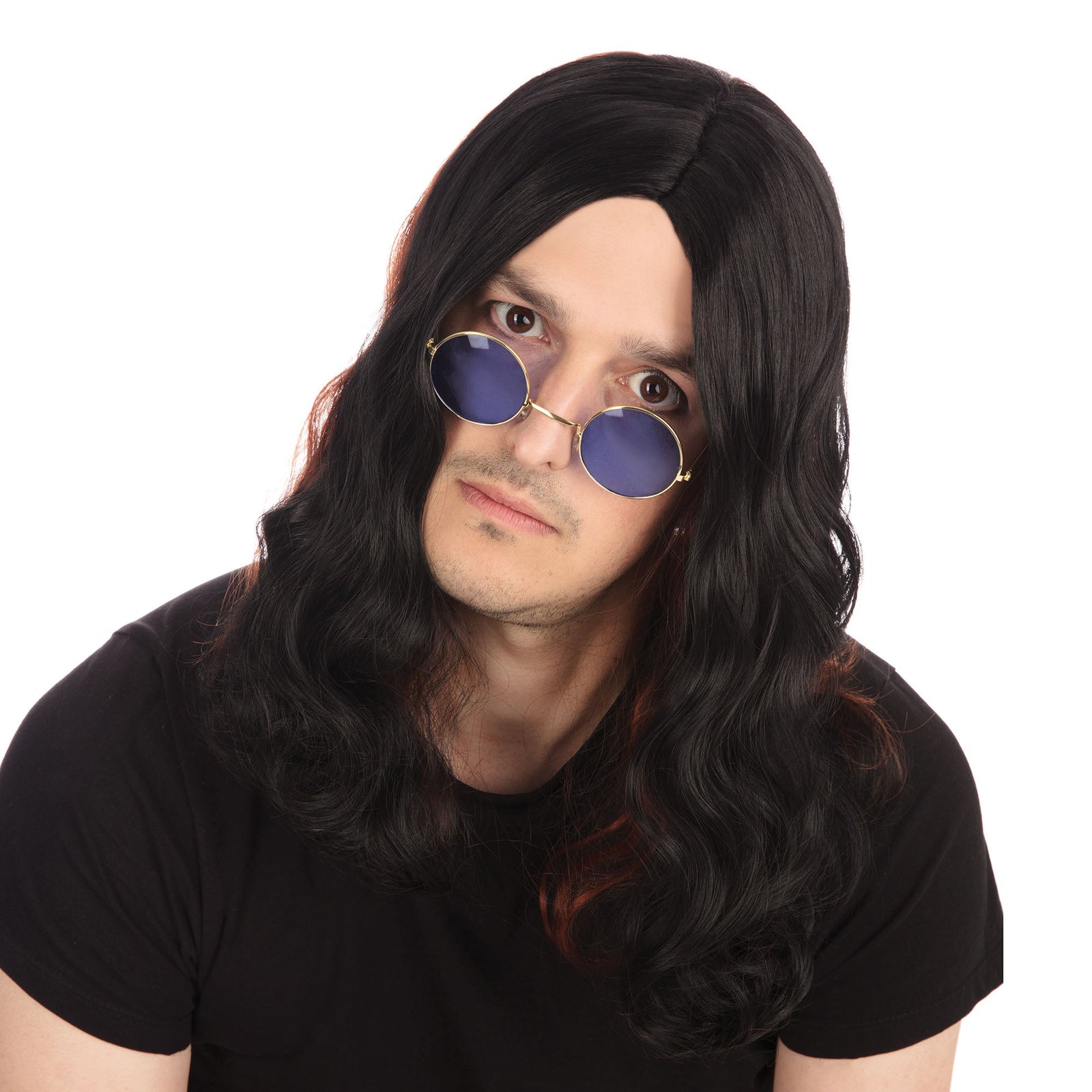 Ozzy Osbourne Wig Black Rocker Hair 1