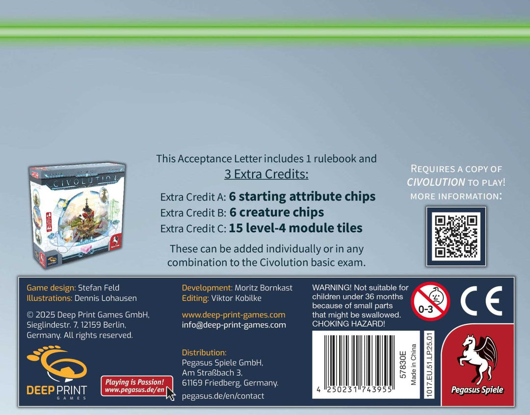 Civolution Acceptance Letter Board Game Expansion