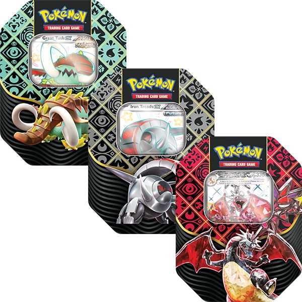 Pokémon TCG: Scarlet & Violet 4.5 Paldean Fates Tin - Great Tusk/Iron Treads/Charizard 1