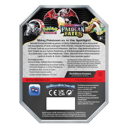 Pokémon TCG: Scarlet & Violet 4.5 Paldean Fates Tin - Great Tusk/Iron Treads/Charizard 5