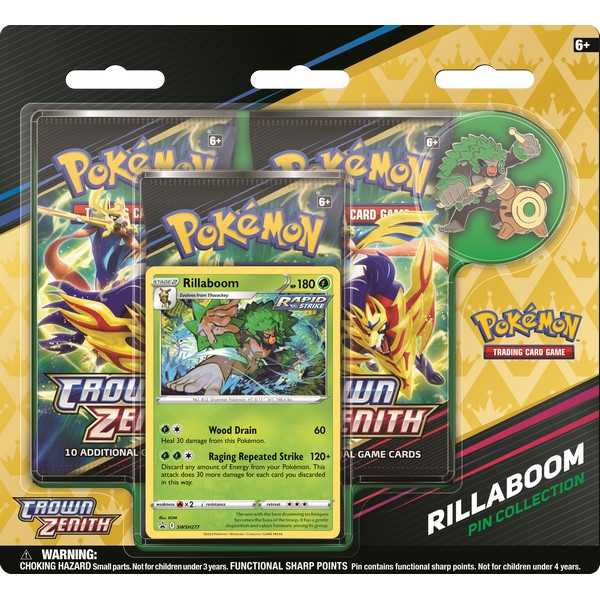 Pokémon TCG: Sword & Shield 12.5 Crown Zenith Pin Collection – Rillaboom / Cinderace / Inteleon 1