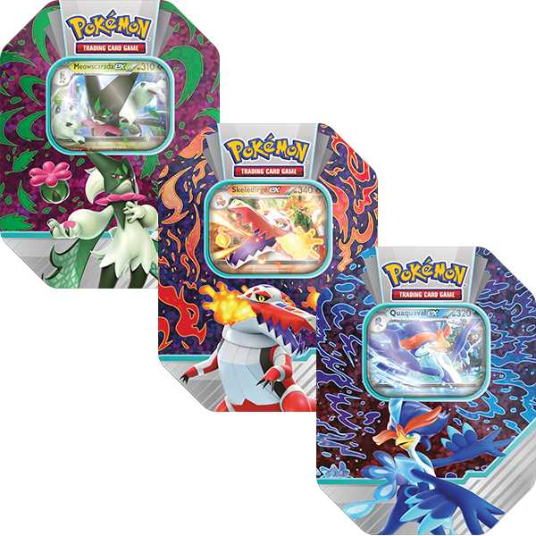 TCG Paldea Partners Tins Meowscarasda Skeledirge Quaquaval 1