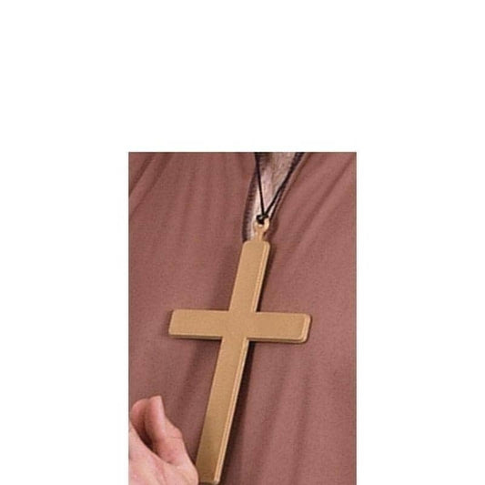 PVC Monks Cross Adult Gold Black Cord Halloween Accessory 1