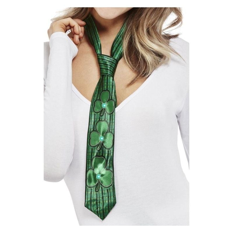 Paddys Day Light Up Shamrock Tie 1