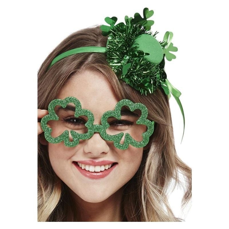 Paddys Day Shamrock Glitter Party Specs 1