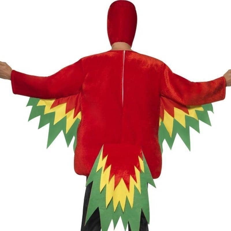 Parrot Costume Adult Red Yellow Green Jumpsuit Hood 2