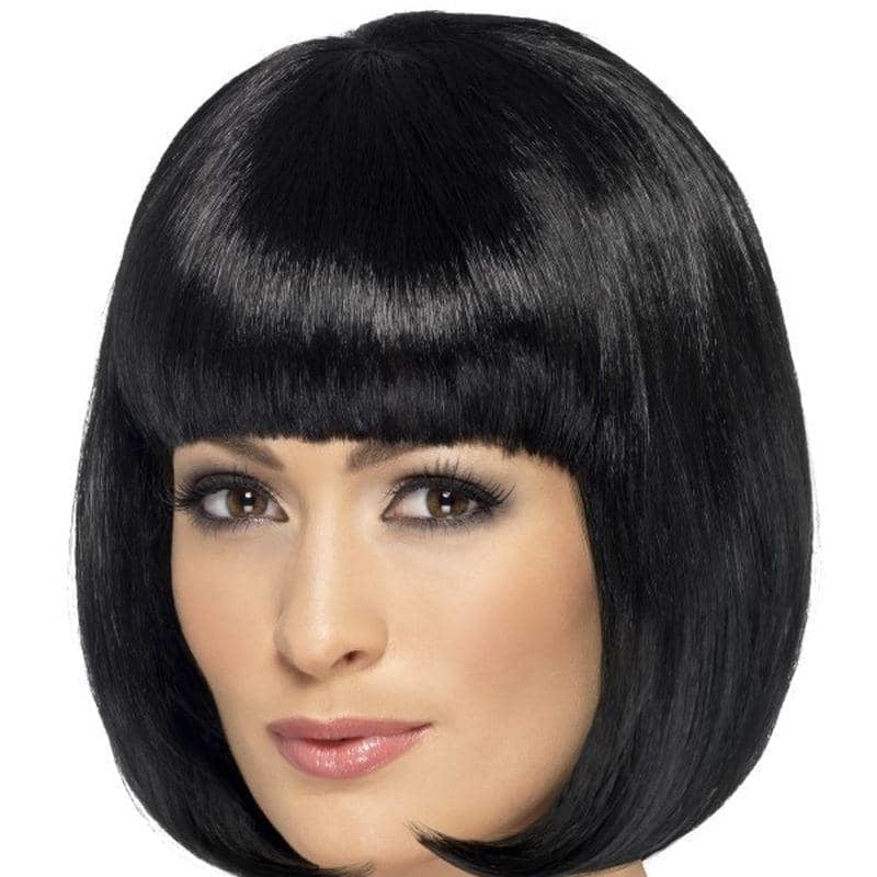 Partyrama Wig 12 Inch Adult Black Short Bob with Fringe Costume Hair 2
