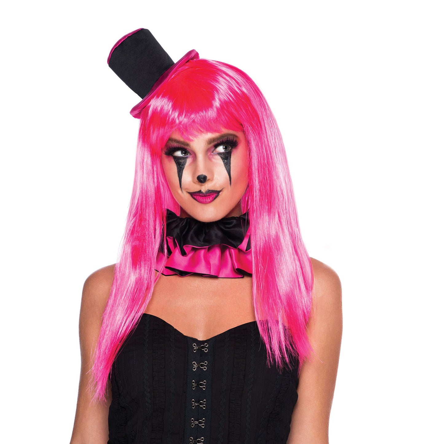 Passion Long Neon Pink Wig for Women 3