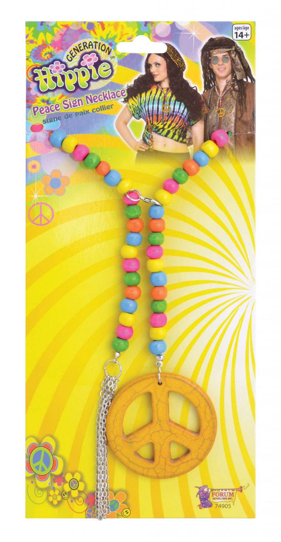 Peace Sign Necklace Wooden Costume Accessories Female_1