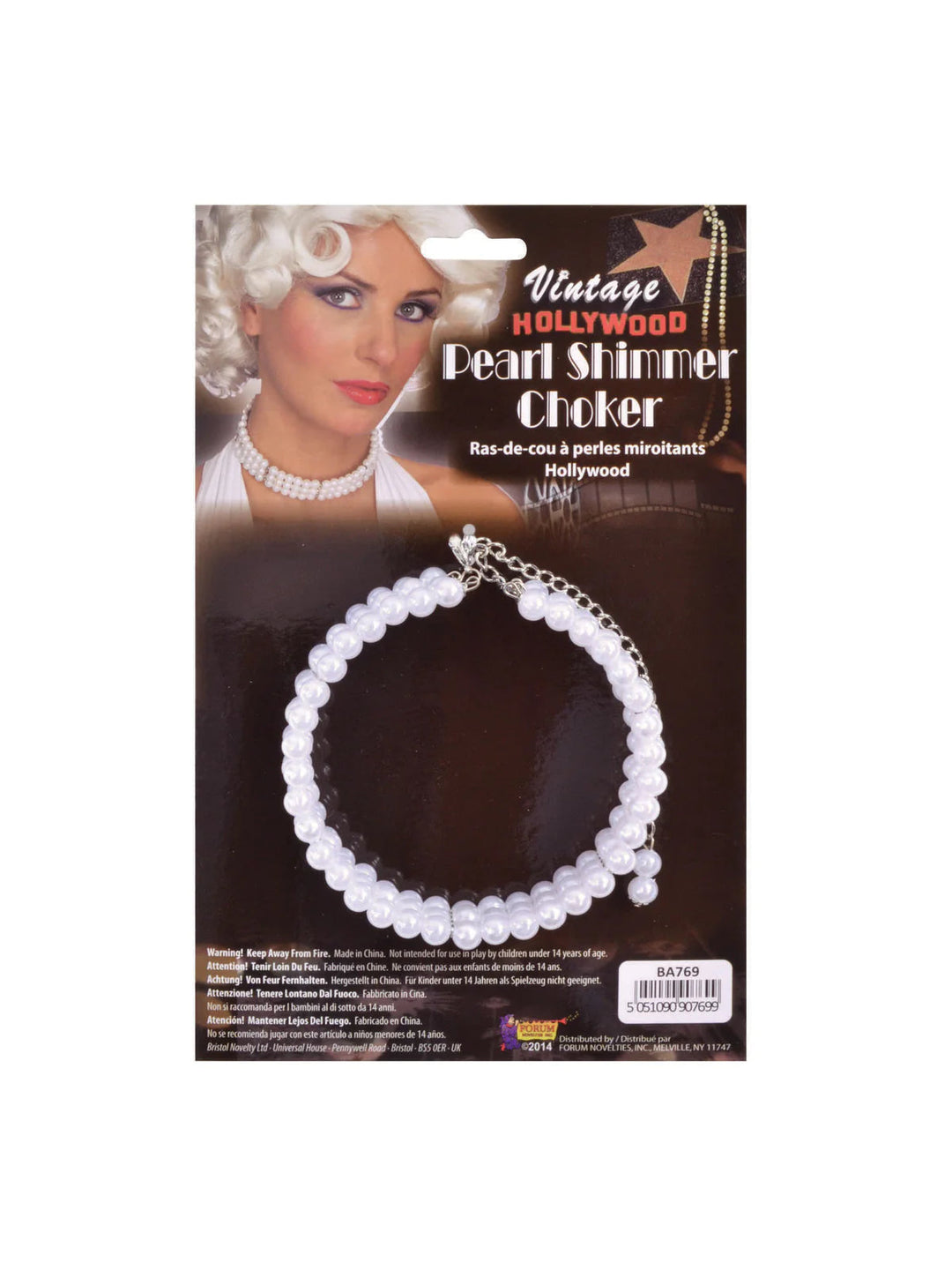 Size Chart Pearl Choker Adjustable Costume Accessory