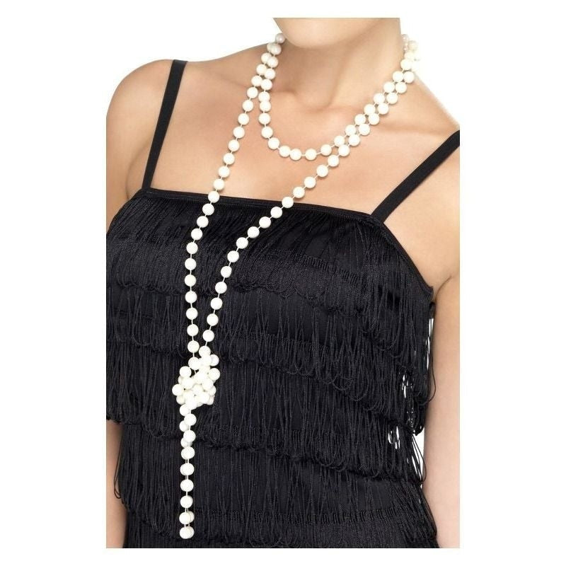 Pearl Necklace Adult White 180cm Costume Accessory 2
