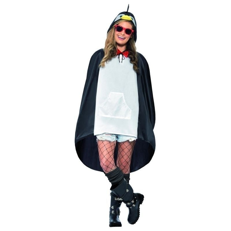 Penguin Party Poncho Black and White Drawstring Bag 2