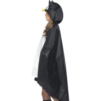 Penguin Party Poncho Black and White Drawstring Bag 4