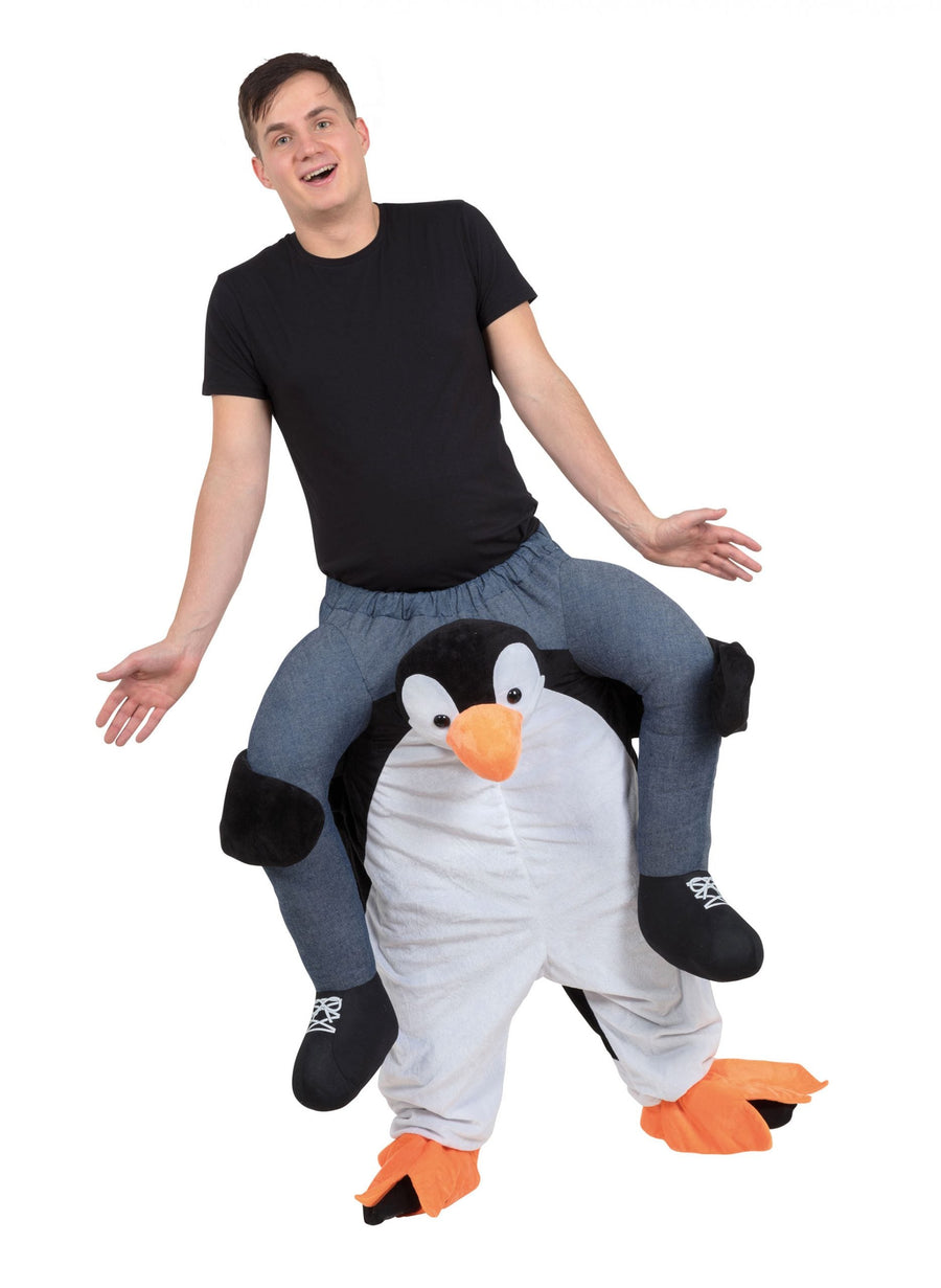 Penguin Piggy Back Costume Adult Fits Up Waist Size 38" 40"_1