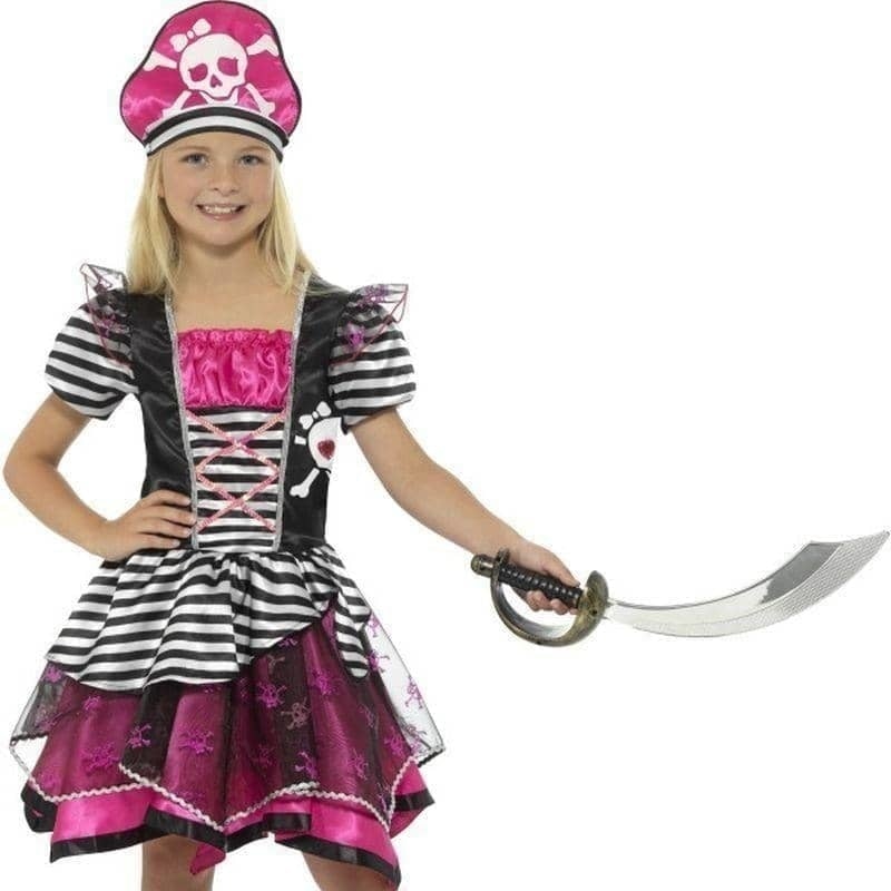 Perfect Pirate Girl Costume Kids Black Pink_1