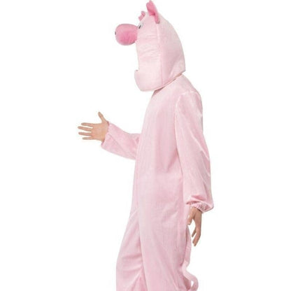 Pig Costume Adult Pink Bodysuit Tail Hood 2