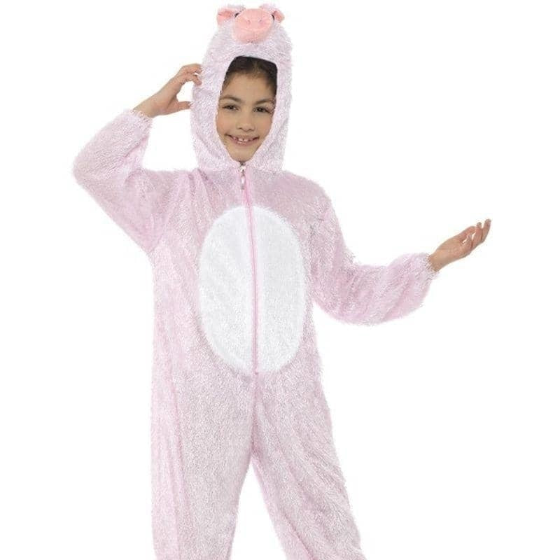 Pig Costume Kids Pink Jumpsuit with Hood_1