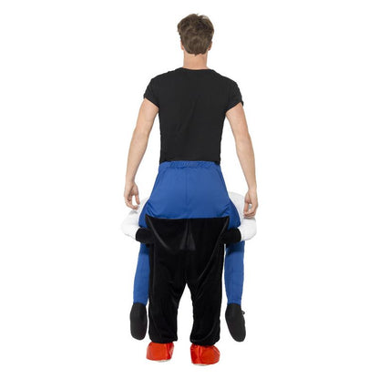 Piggyback Sinister Clown Costume Blue Adult One Piece Suit with Mock Legs 2