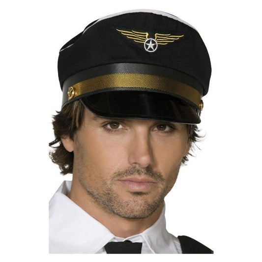 Pilots Cap Adult Black 1