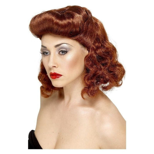 Pin Up Girl Wig Auburn Loose Curls 1