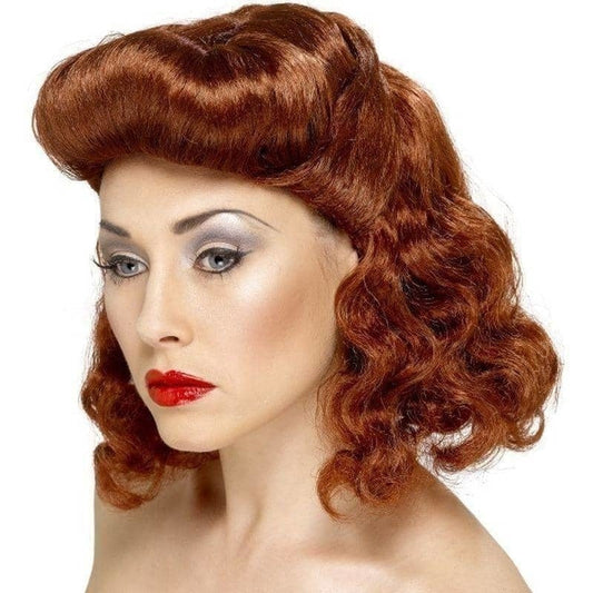 Pin Up Girl Wig Auburn Loose Curls 2