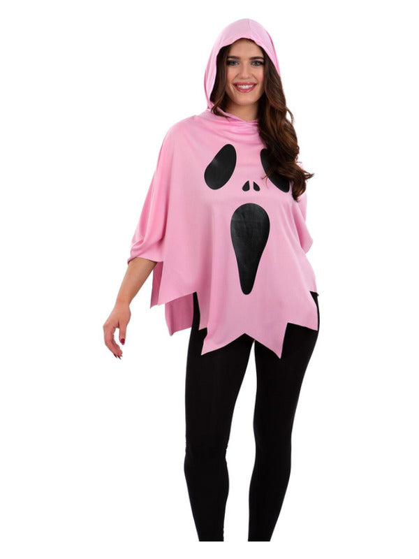 Pink Ghost Poncho Costume for Adults 1