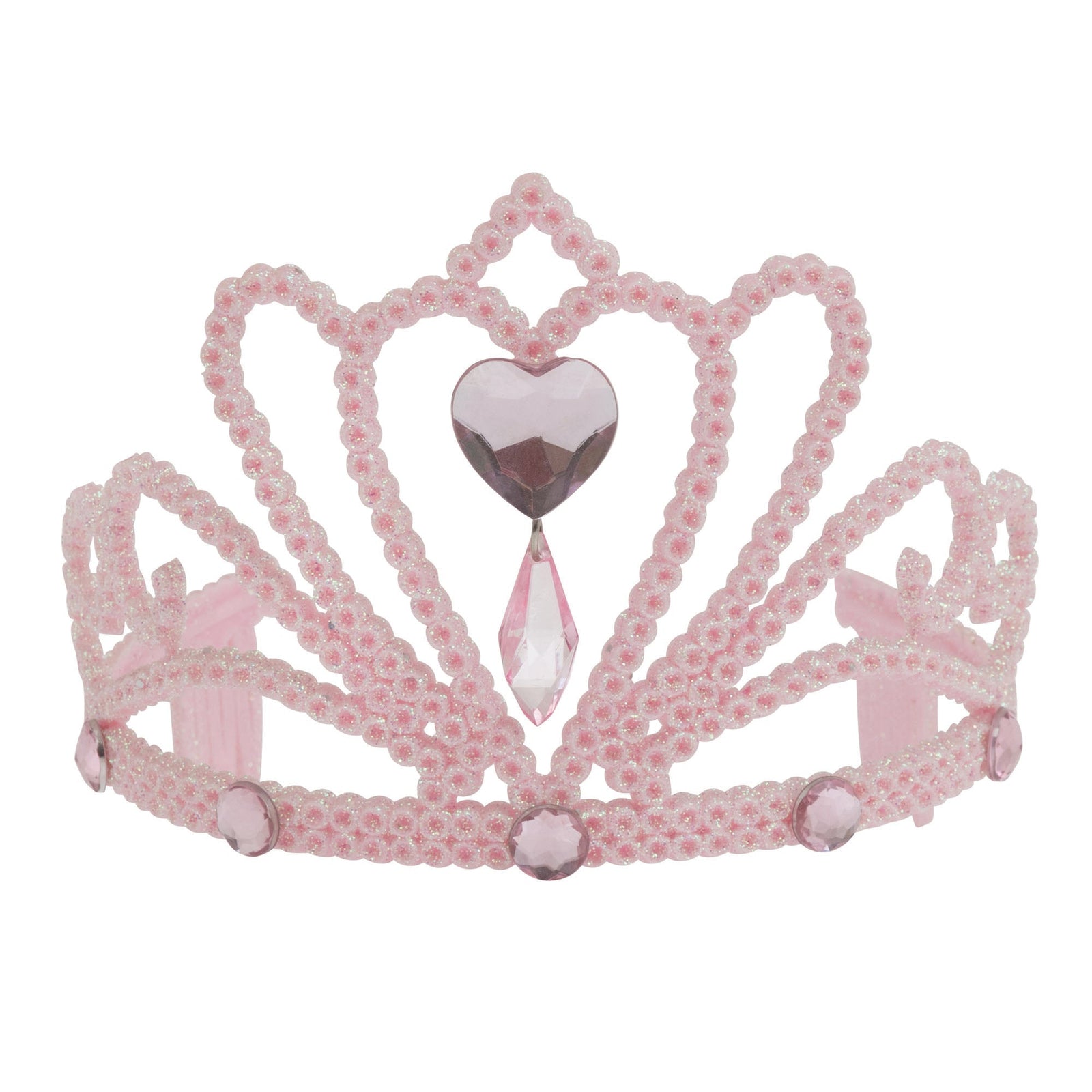 Pink Glitter Tiara Stone Princess Costume Accessory 1