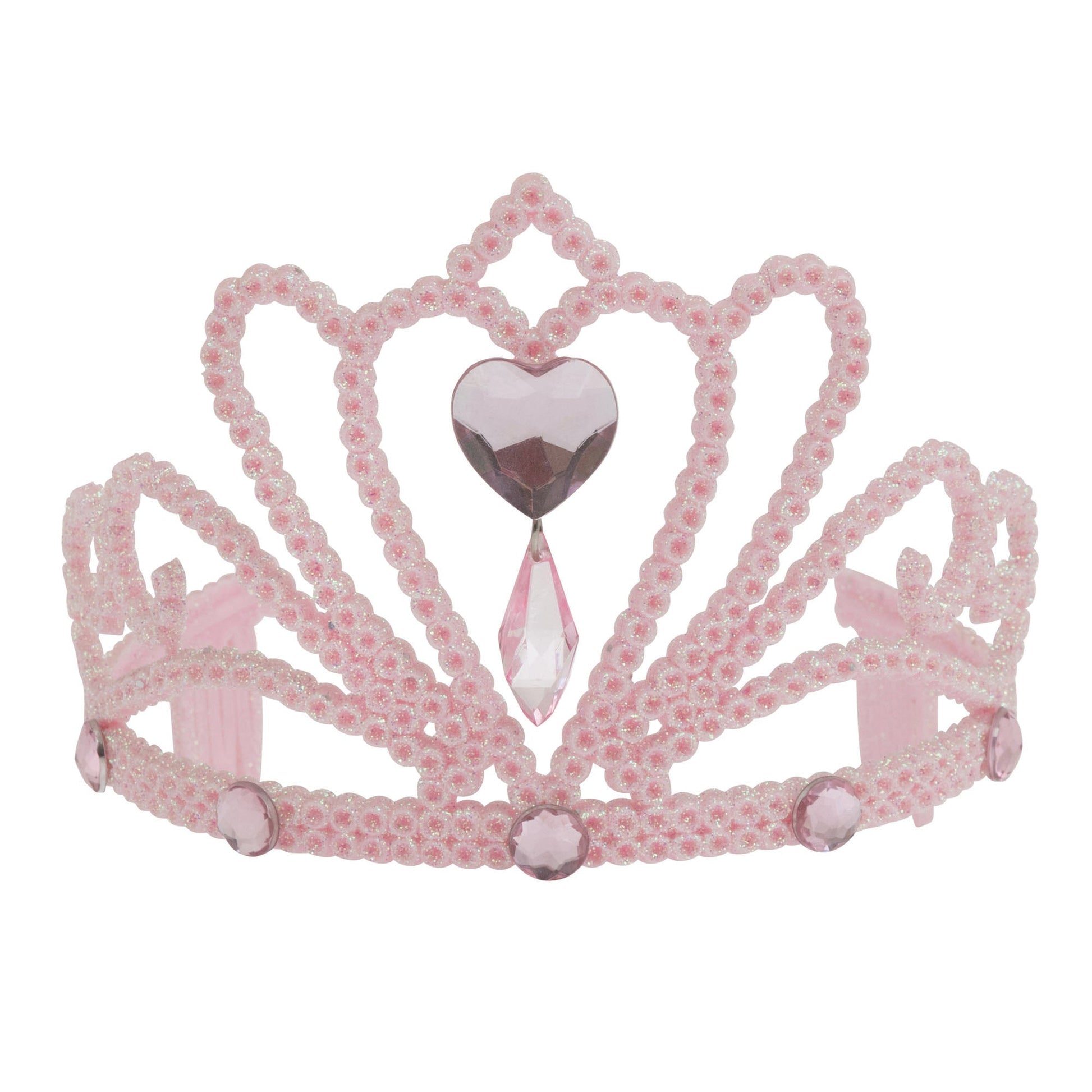 Pink Glitter Tiara Stone Princess Costume Accessory 1