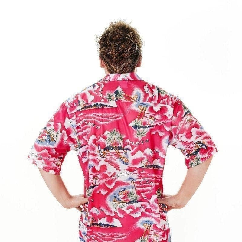 Pink Hawaiian Shirt with Flowers Mens Costume_3