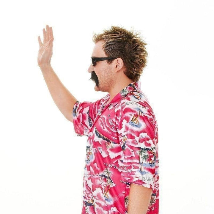 Size Chart Pink Hawaiian Shirt with Flowers Mens Costume
