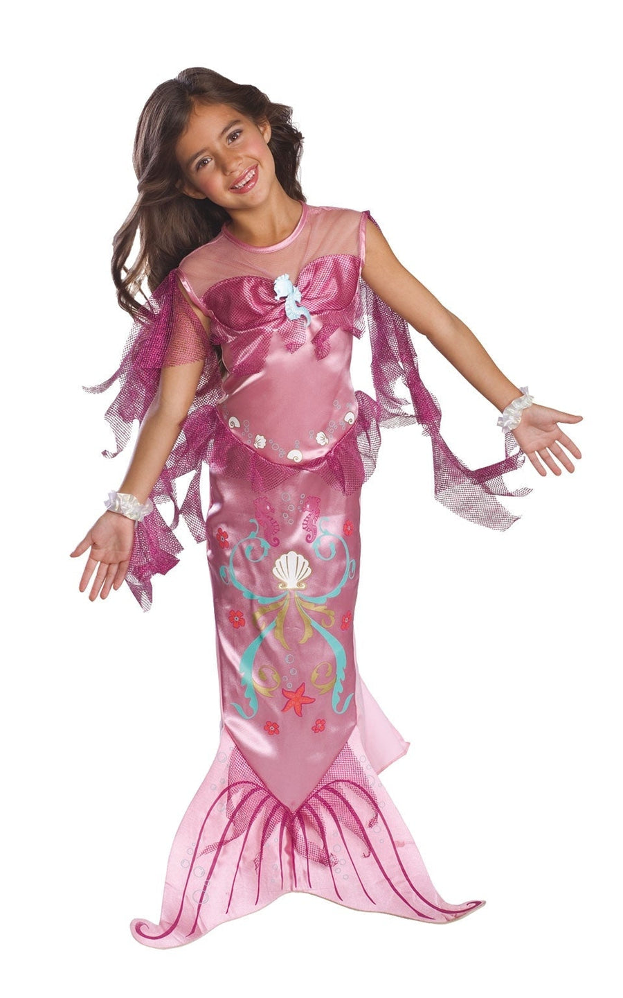 Pink Mermaid Costume for Girls Dress with Tail_1