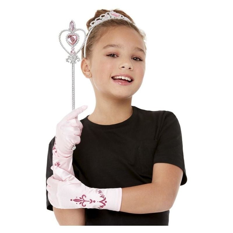 Pink Princess Kit Wand Tiara Gloves Kids Costume Accessory 1