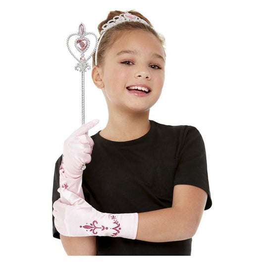 Pink Princess Kit Wand Tiara Gloves Kids Costume Accessory 1